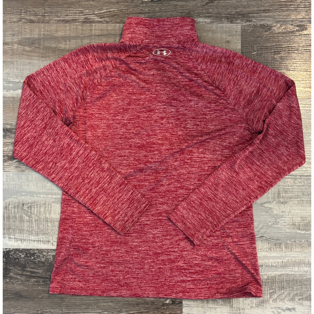 Under Armour Mens Red Heathered HeatGear Tech 2.0 Quarter Zip Pullover Large - Picture 3 of 3